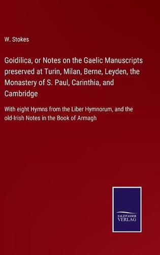 Cover image for Goidilica, or Notes on the Gaelic Manuscripts preserved at Turin, Milan, Berne, Leyden, the Monastery of S. Paul, Carinthia, and Cambridge: With eight Hymns from the Liber Hymnorum, and the old-Irish Notes in the Book of Armagh