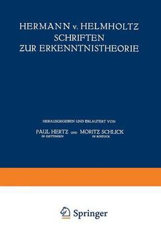 Hermann V. Helmholtz Schriften Zur Erkenntnistheorie