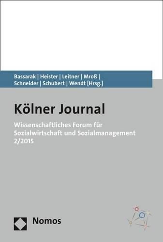 Wissenschaftliches Forum Fur Sozialwirtschaft Und Sozialmanagement 2/2015