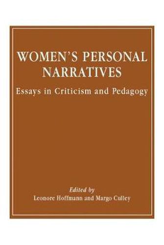 Cover image for Women's Personal Narratives: Essays in Criticism and Pedagogy