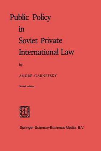 Cover image for Public Policy in Soviet Private International Law
