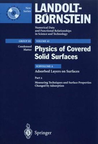 Cover image for Measuring Techniques and Surface Properties Changed by Adsorption