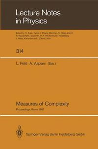 Cover image for Measures of Complexity: Proceedings of the Conference, Held in Rome September 30-October 2, 1987