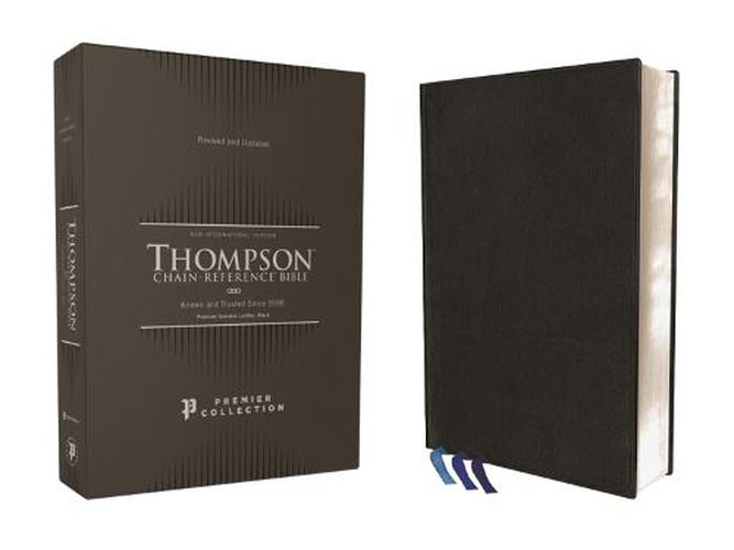 Cover image for NIV, Thompson Chain-Reference Bible, Premium Goatskin Leather, Black, Premier Collection, Black Letter, Art Gilded Edges, Comfort Print