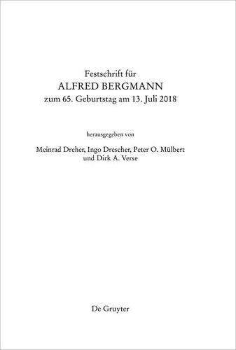Cover image for Festschrift Fur Alfred Bergmann Zum 65. Geburtstag Am 13. Juli 2018