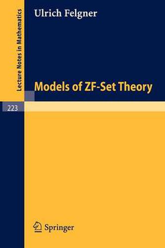 Cover image for Models of ZF-Set Theory