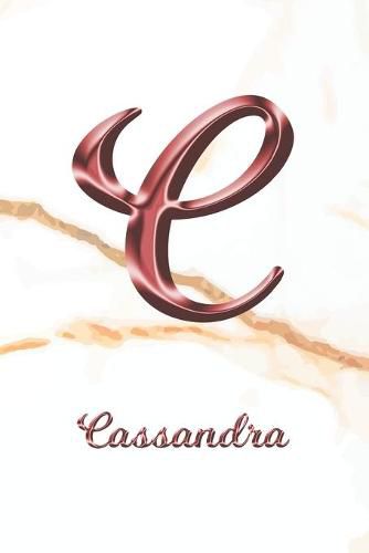 Cassandra: Journal Diary - Personalized First Name Personal Writing - Letter C White Marble Rose Gold Pink Effect Cover - Daily Diaries for Journalists & Writers - Journaling & Note Taking - Write about your Life & Interests