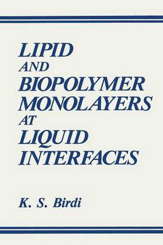 Cover image for Lipid and Biopolymer Monolayers at Liquid Interfaces