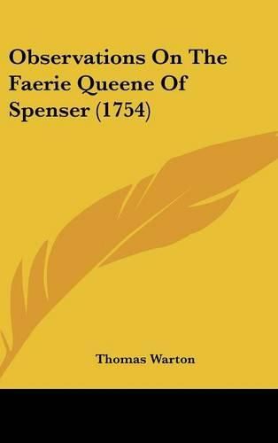 Cover image for Observations on the Faerie Queene of Spenser (1754)