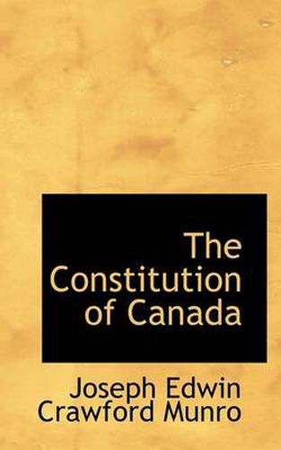 Cover image for The Constitution of Canada