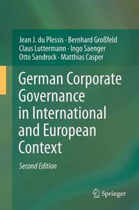 Cover image for German Corporate Governance in International and European Context