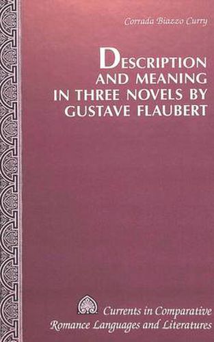 Cover image for Description and Meaning in Three Novels by Gustave Flaubert