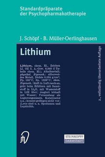 Cover image for Standardpraparate der Psychopharmakotherapie. Lithium