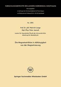 Cover image for Die Magnetostriktion in Abhangigkeit Von Der Magnetisierung