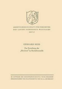 Cover image for Zur Entstehung Der  Maximen  La Rochefoucaulds