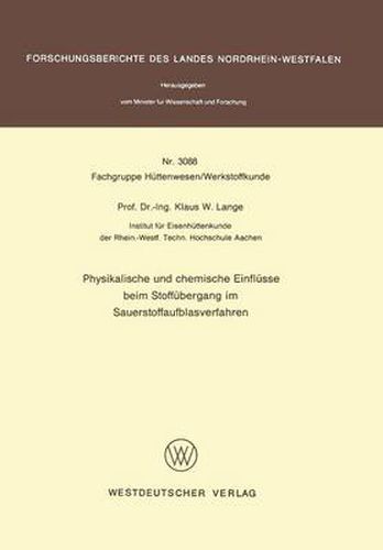 Cover image for Physikalische Und Chemische Einflusse Beim Stoffubergang Im Sauerstoffaufblasverfahren