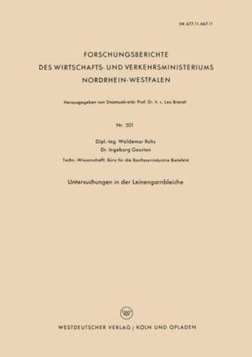 Cover image for Untersuchungen in Der Leinengarnbleiche