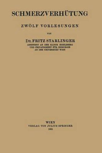 Cover image for Schmerzverhutung: Zwoelf Vorlesungen