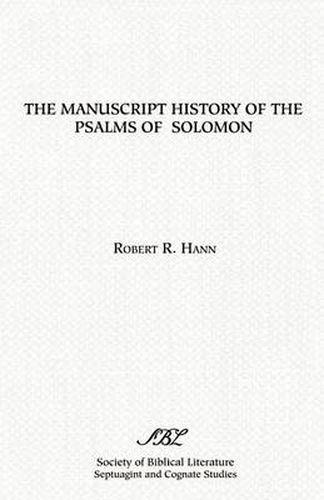 The Manuscript History of the Psalms of Solomon