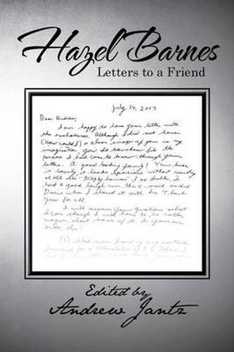 Cover image for Hazel Barnes: Letters to a Friend
