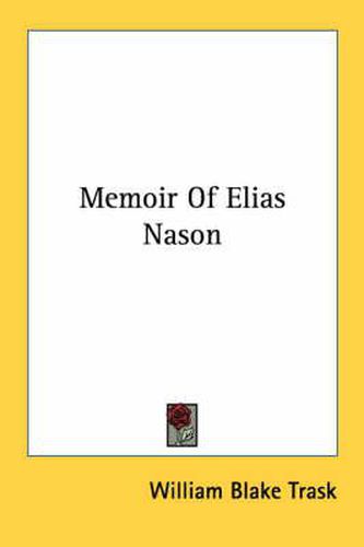 Cover image for Memoir of Elias Nason