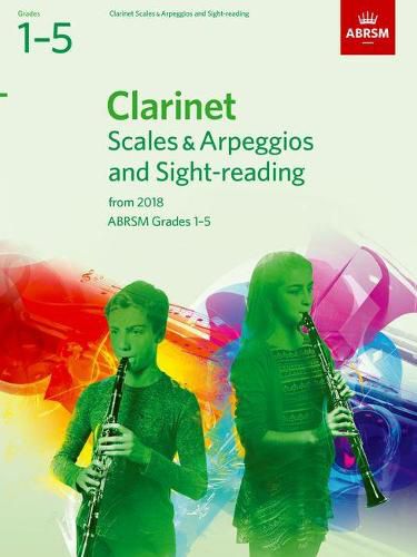 Cover image for Clarinet Scales, Arpeggios and Sight-Reading: Sight-Reading Pack Grades 1-5 from 2018