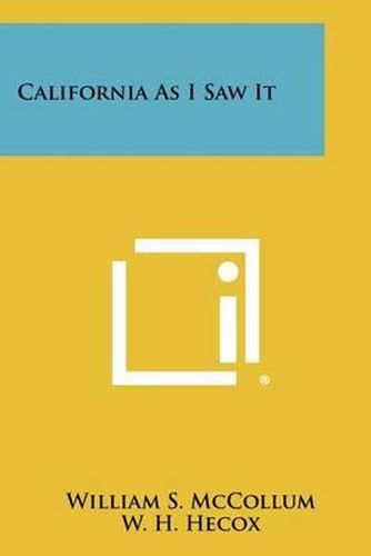 Cover image for California as I Saw It