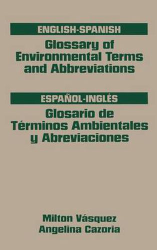 Cover image for Glossary of Environmental Terms and Abbreviations, English-Spanish