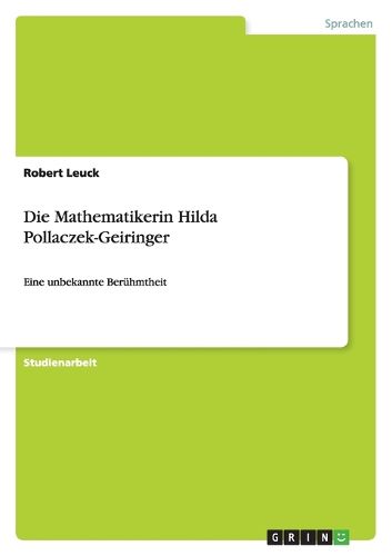 Cover image for Die Mathematikerin Hilda Pollaczek-Geiringer