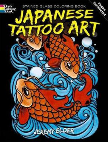 Cover image for Japanese Tattoo Art Stained Glass Coloring Book