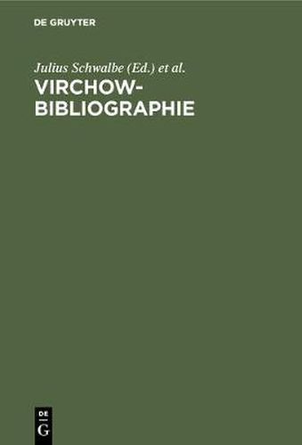 Cover image for Virchow-Bibliographie