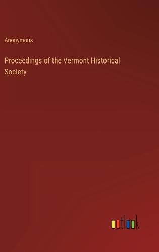 Cover image for Proceedings of the Vermont Historical Society