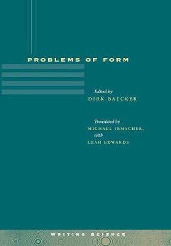 Cover image for Problems of Form