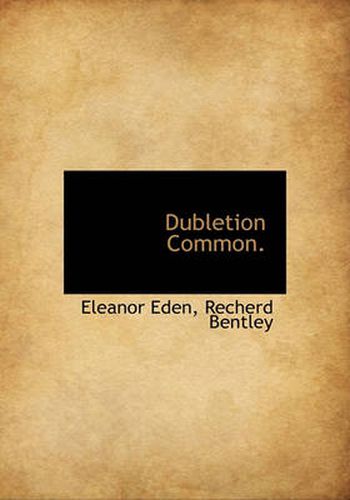 Cover image for Dubletion Common.