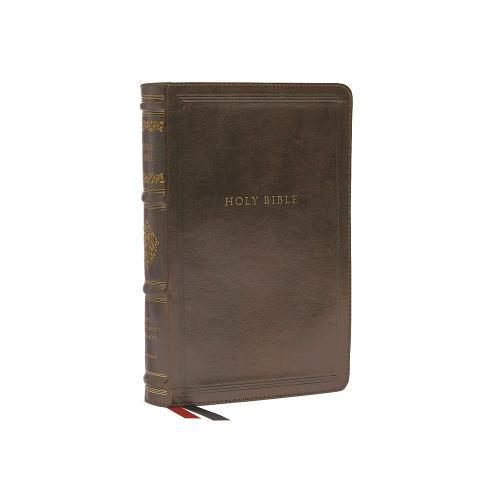 NKJV, Personal Size Reference Bible, Sovereign Collection, Leathersoft, Brown, Red Letter, Thumb Indexed, Comfort Print: Holy Bible, New King James Version