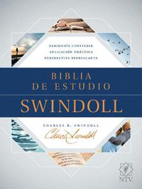 Cover image for Biblia de estudio Swindoll NTV, SentiPiel, Cafe/Azul/Turques