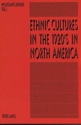 Cover image for Ethnic Cultures in the 1920's in North America