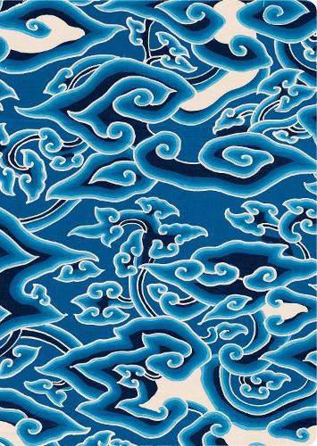 Cover image for Batik 'Blue Clouds' Hardcover Journal: Lined Notebook: With Ribbon Bookmark