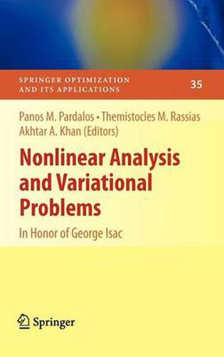 Cover image for Nonlinear Analysis and Variational Problems: In Honor of George Isac