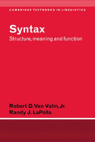 Cover image for Syntax: Structure, Meaning, and Function