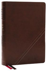 Cover image for NKJV, Word Study Reference Bible, Leathersoft, Brown, Red Letter, Thumb Indexed, Comfort Print: 2,000 Keywords that Unlock the Meaning of the Bible