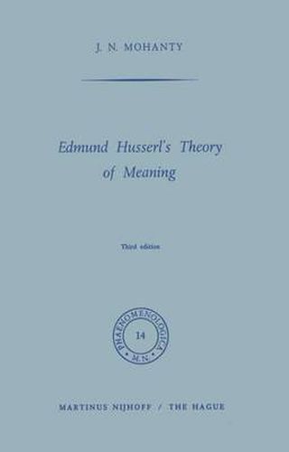 Edmund Husserl's Theory of Meaning