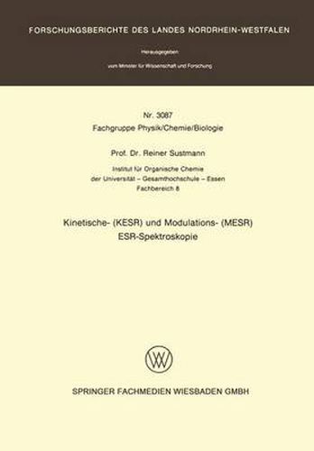 Cover image for Kinetische-KESR Und Modulations-MESR ESR Spektroskopie