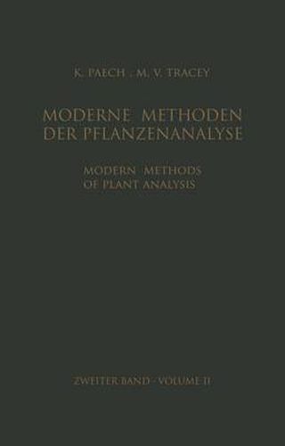 Cover image for Modern Methods of Plant Analysis / Moderne Methoden der Pflanzenanalyse: Volume 2