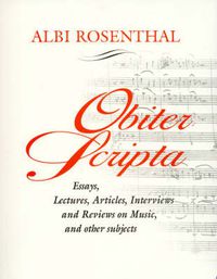 Cover image for Obiter Scripta: Essays, Lectures, Articles, Interviews and Reviews on Music and Other Subjects