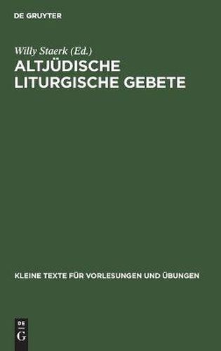 Cover image for Altjudische Liturgische Gebete