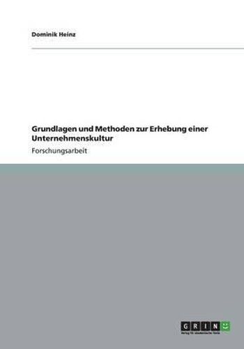 Cover image for Grundlagen und Methoden zur Erhebung einer Unternehmenskultur