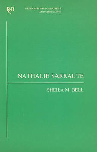 Cover image for Nathalie Sarraute: a bibliography