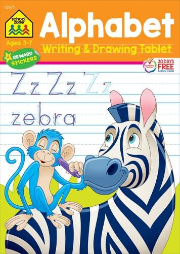 Cover image for School Zone Alphabet Writing & Drawing Tablet Workbook