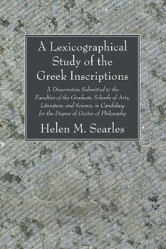 Cover image for A Lexicographical Study of the Greek Inscription